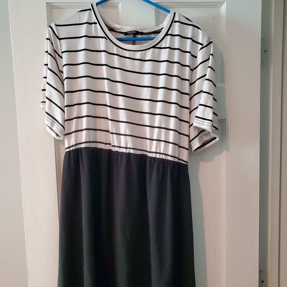Black and White Striped Dress